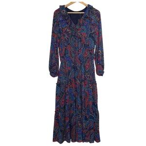 Lauren Ralph Lauren Carlonda Paisley Tiered Midi Dress Sz 4